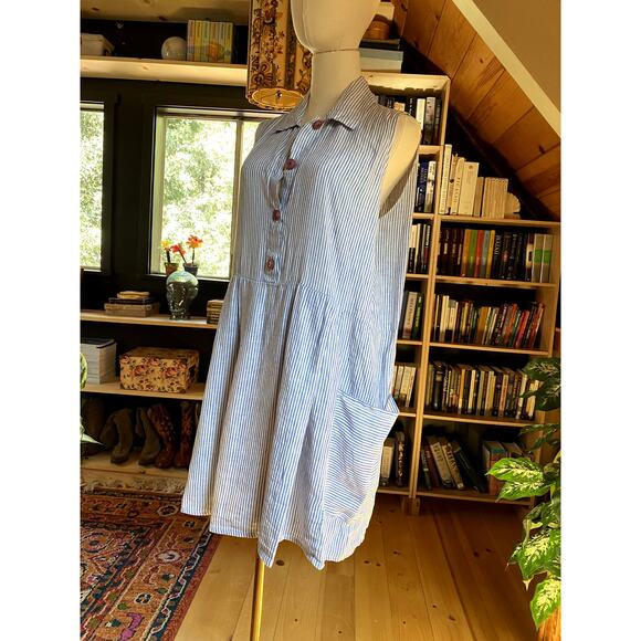 FLAX Stripe Dress Linen - Picture 4 of 7